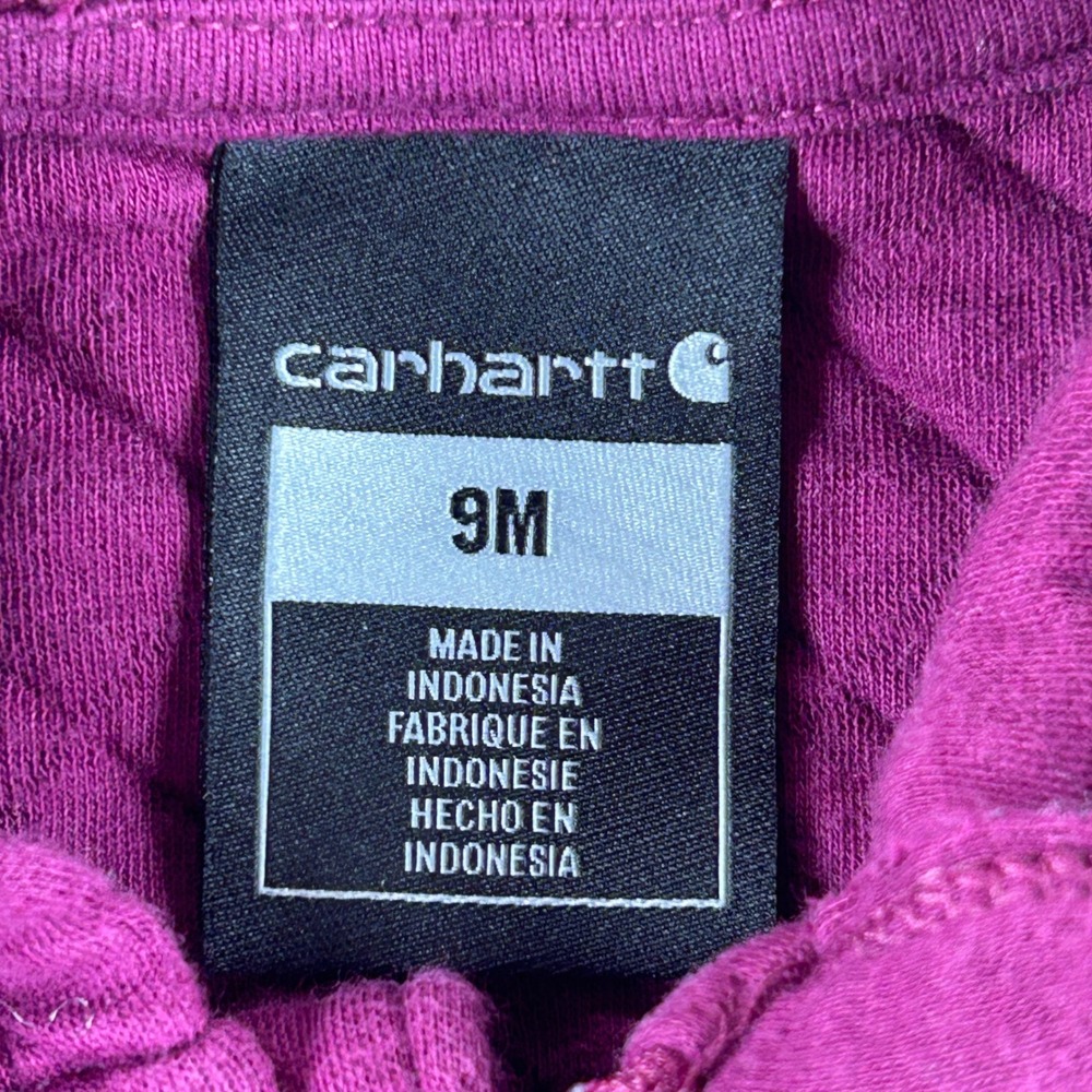 Carhartt Quilted Zip-Up Coverall Baby 9M Purple Hooded Jumpsuit QX5417 - Picture 2 of 10
